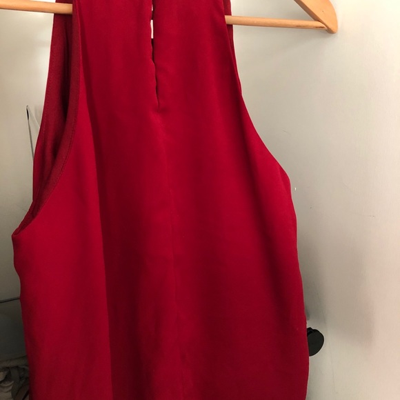 Beautiful red high neck tank blouse - Picture 2 of 2